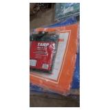 4 like new tarps 2 blue 8x10, 1 orange 4x6, and 1