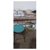 2 mismatched heart back parlor chairs