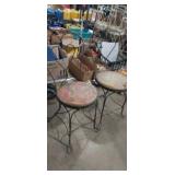 2 matching Iron frame heart back parlor chairs