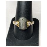 Silver gold tone ring marked 925 size 9.5.