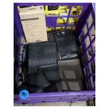 Crate of leather and other folios, journals, etc.