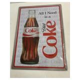 12 in x 17 in metal Diet Coke sign