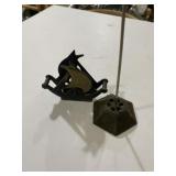 vintage cast iron receipt spike, and brass