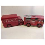 Metal fire truck Bank Texaco truck