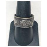 Silver Harley-Davidson band ring marked 925 size