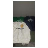 2 medium advertising sweaters and 1 Minnesota