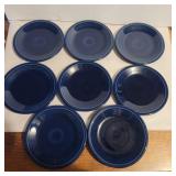 8 blue Fiesta plates 7in