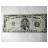 1934 large number Blue seal $5
