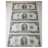 4 2017 uncirculated consecutive number $2 bills