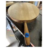 vintage primitive round wooden cutting board