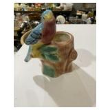 Royal Copley porcelain blue bird figurine planter
