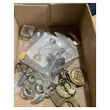 Flat of pins, jewelry, and decoration