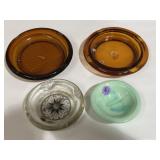 Glass ashtrays and Avon slag dish
