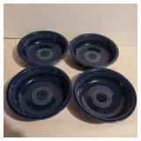 4 blue Fiesta bowls 6.5in diameter and 1.5in tall