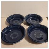 4 blue Fiesta bowls 6.5in diameter and 1.5in tall