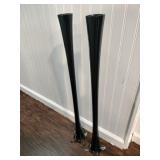 Pair hand blown black Eiffel Tower art Deco glass