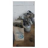 2 Binks spray paint guns and 3 paint tanks