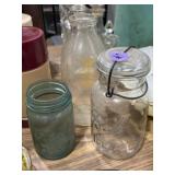 Old Ball glass mason jars and Campbell's soup