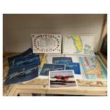 Maps maritime and aviation themed