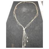 Silver native American turquoise beaded necklace