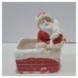 Lefton spaghetti trim vintage Santa planter aprox