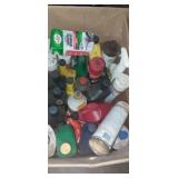 Partial and opened oil ,carb cleaner , gear