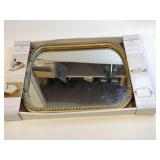 Gold tone mirror tray
