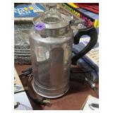 aluminum electric coffee percolator, vintage