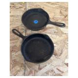 Pair of 6 1/2 inch cast-iron skillets