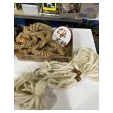 Lot of rope, plant hangers, and Christmas