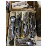 Large lot of flatware, some silver plated