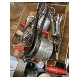 Flat of vintage baking tools, utensils