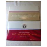 1986 ,1987 uncirculated coin sets
