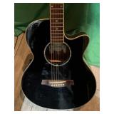 Ibanez black electric acoustic guitar, model
