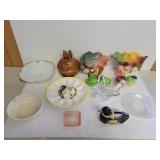 Ashtrays, candy dishes, salt/pepper shakers (with