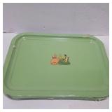 6 little ladies enamel tea child's trays 14in x