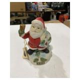 Wind up musical ceramic Santa figurine 7 inches