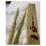 Two decorative stick candles 15 inches long