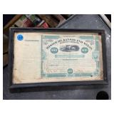 1880 stock certificate from the Missouri, Kansas
