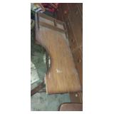 Wooden odd shape coffee table (has some damage)