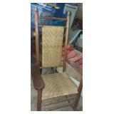 Wooden rocking chair with Woven seat