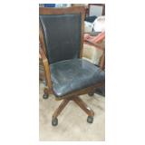 Wood frame office rooling swivel chair