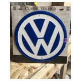 Unopened Volkswagen logo tin sign 12'