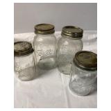 4 Ball mason jars, one is a 12 ounce perfect
