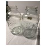 Two 3 1/2 pint Ball mason jars