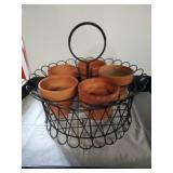 Wire herb plant caddy.