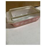 Pyrex Pink Daisy Space Saver casserole dish with
