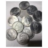 12 Eisenhower dollars