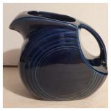 Blue Fiesta pitcher 7in tall