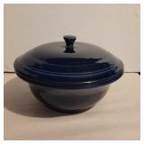 Blue Fiesta cover dish 9in diameter and 3.5in